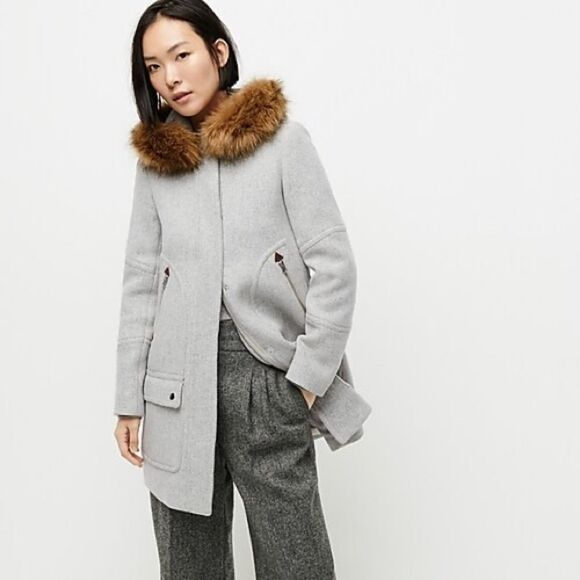 NWT. JCrew Chateau parka in Italian stadium wool Sz 0 - Picture 3 of 8